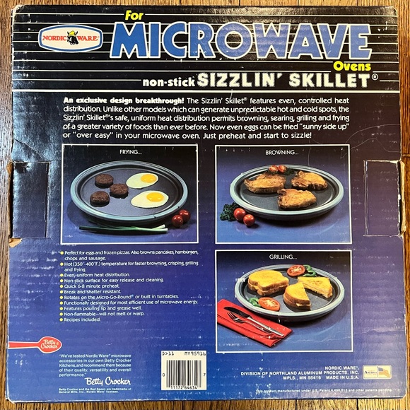 Vintage Nordic Ware Sizzlin’ Skillet - New In Box (NIB) - Microwave Browning Pan - Picture 2 of 4